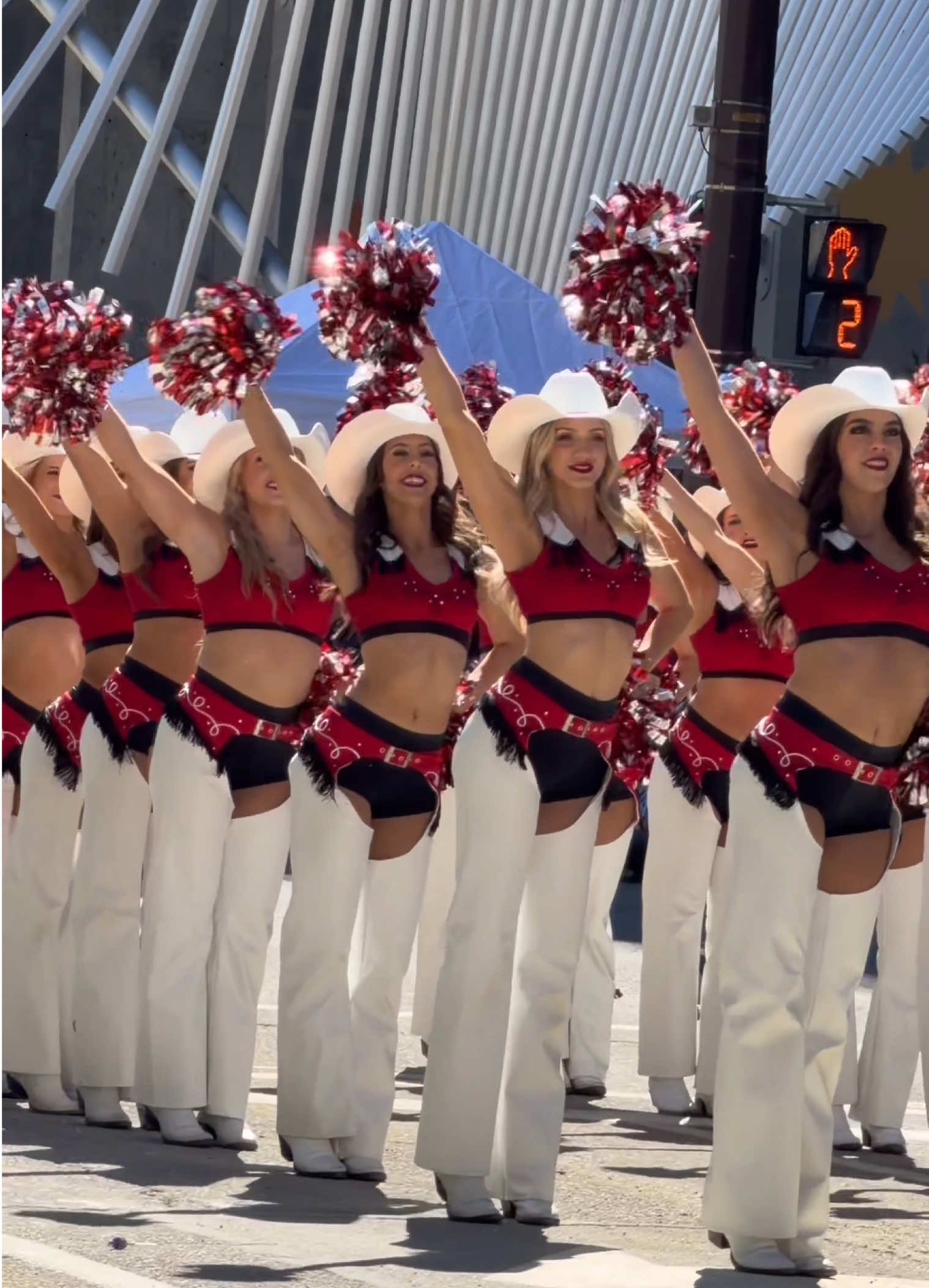 Performers in cowboy hats at the Calgary Stampede Parade